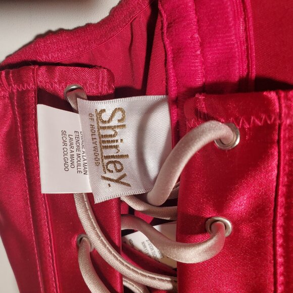 Red Satin Bustier Corset Set – Size 34 (NWT) - Picture 6 of 11